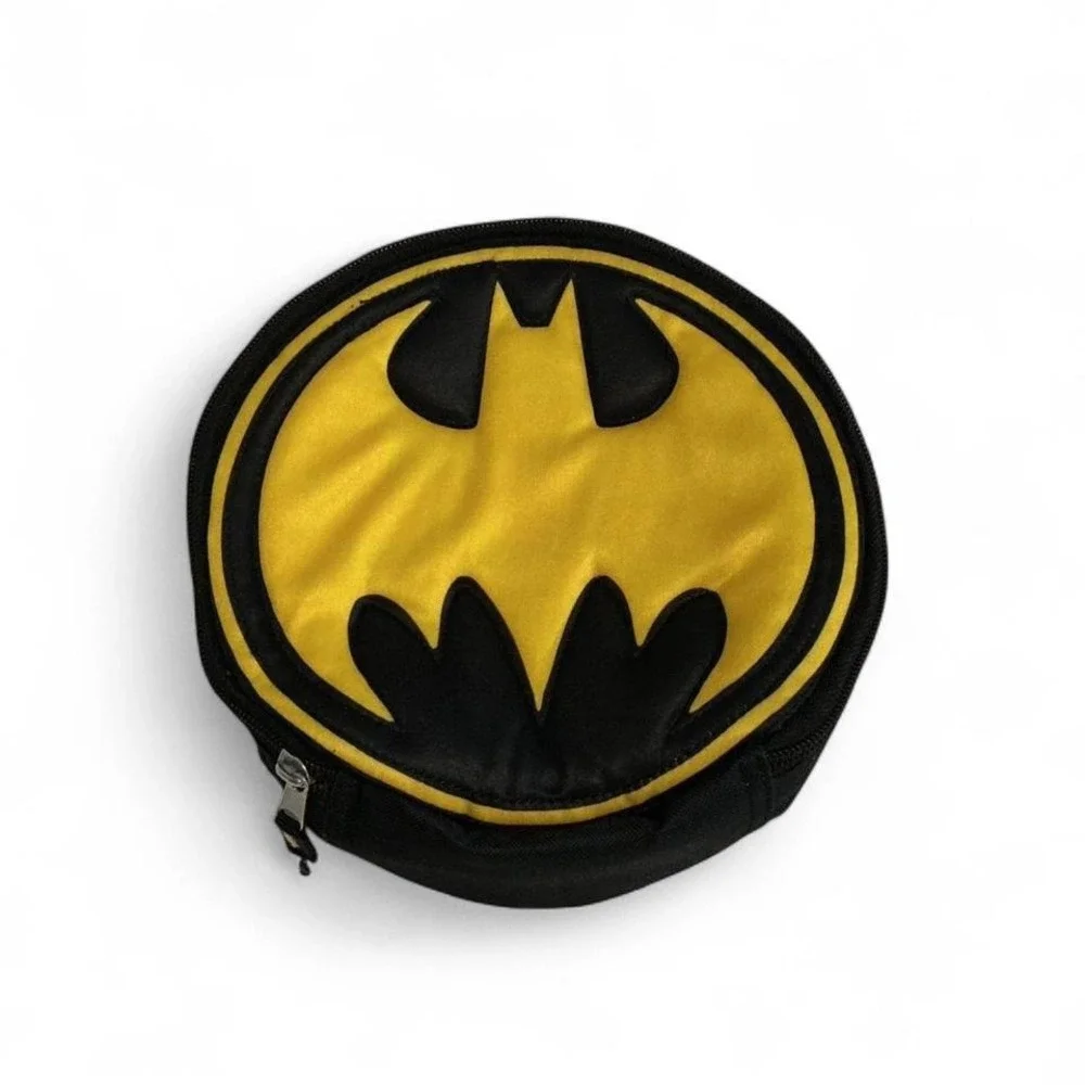 Batman Lunch Bag Kids OS Black Yellow Excellent Insulated Round‎ Logo Bag